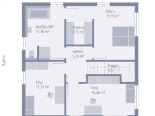 Fertighaus Stadtvilla 14 Walmdach von OKAL Haus Schlüsselfertig ab 404900€, Stadtvilla Innenansicht 8