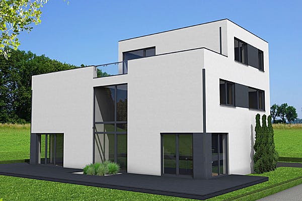 Weißes Kubushaus von IM.Designhaus