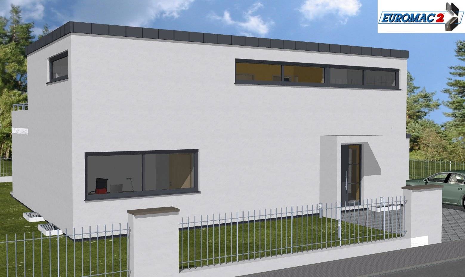Massivhaus Individual 170 FD von EUROMAC 2 S.A.S. Bausatzhaus ab 39357€, Cubushaus Außenansicht 1