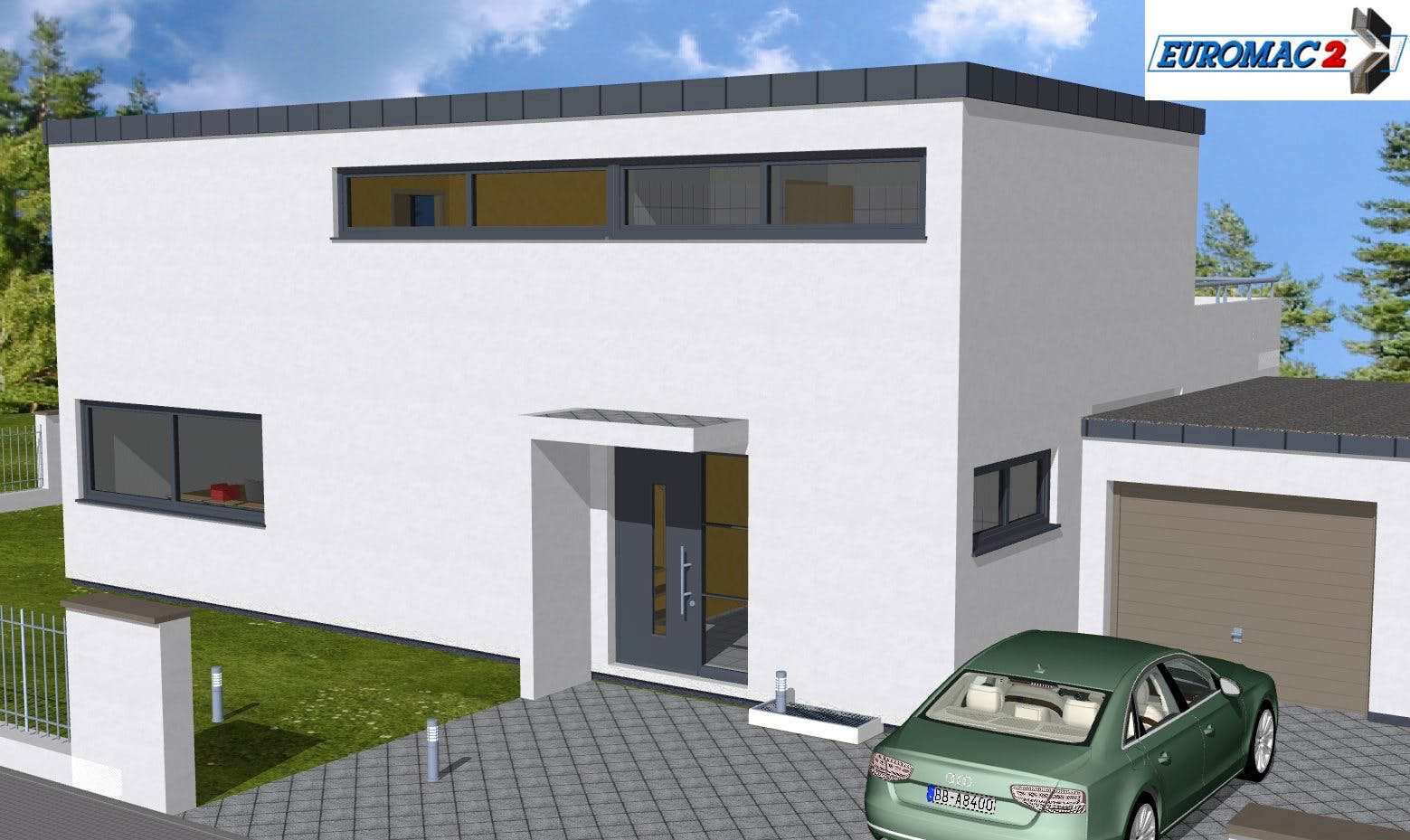 Massivhaus Individual 170 FD von EUROMAC 2 S.A.S. Bausatzhaus ab 39357€, Cubushaus Außenansicht 2