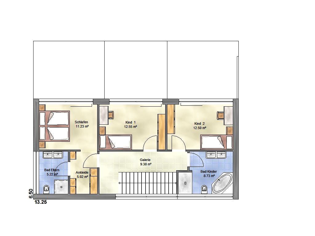Massivhaus Individual 170 FD von EUROMAC 2 S.A.S. Bausatzhaus ab 39357€, Cubushaus Grundriss 1