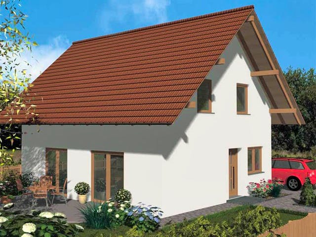 Massivhaus Inizio von Wagener Systemhausbau Schlüsselfertig ab 153000€, Satteldach-Klassiker Außenansicht 1