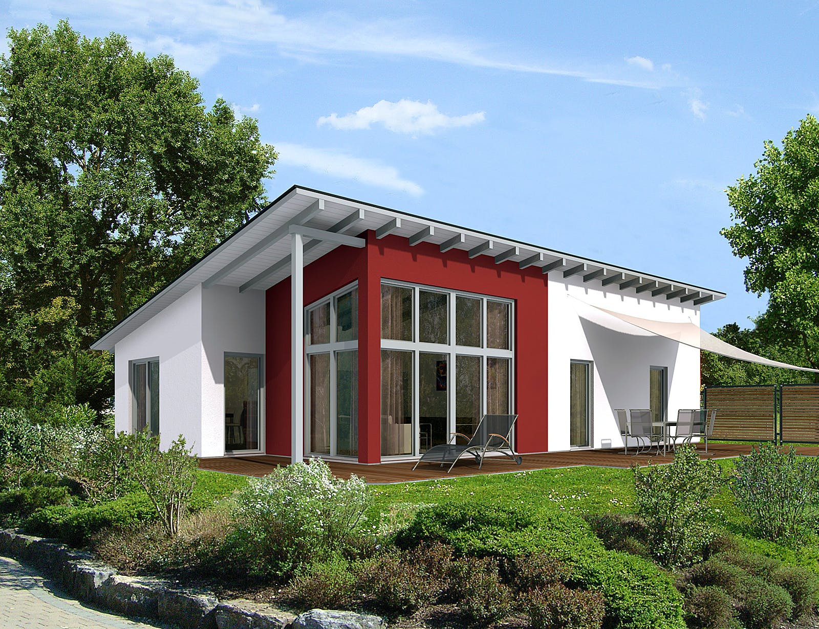 Massivhaus Avantgarde 125 von invivo haus Schlüsselfertig ab 388000€, Bungalow Außenansicht 1