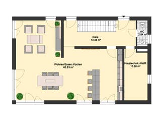 Massivhaus Bauhaus 115 von invivo haus Schlüsselfertig ab 538468€, Cubushaus Grundriss 1