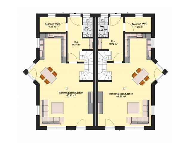 Massivhaus Klassik 72 von invivo haus Schlüsselfertig ab 415900€, Satteldach-Klassiker Grundriss 1