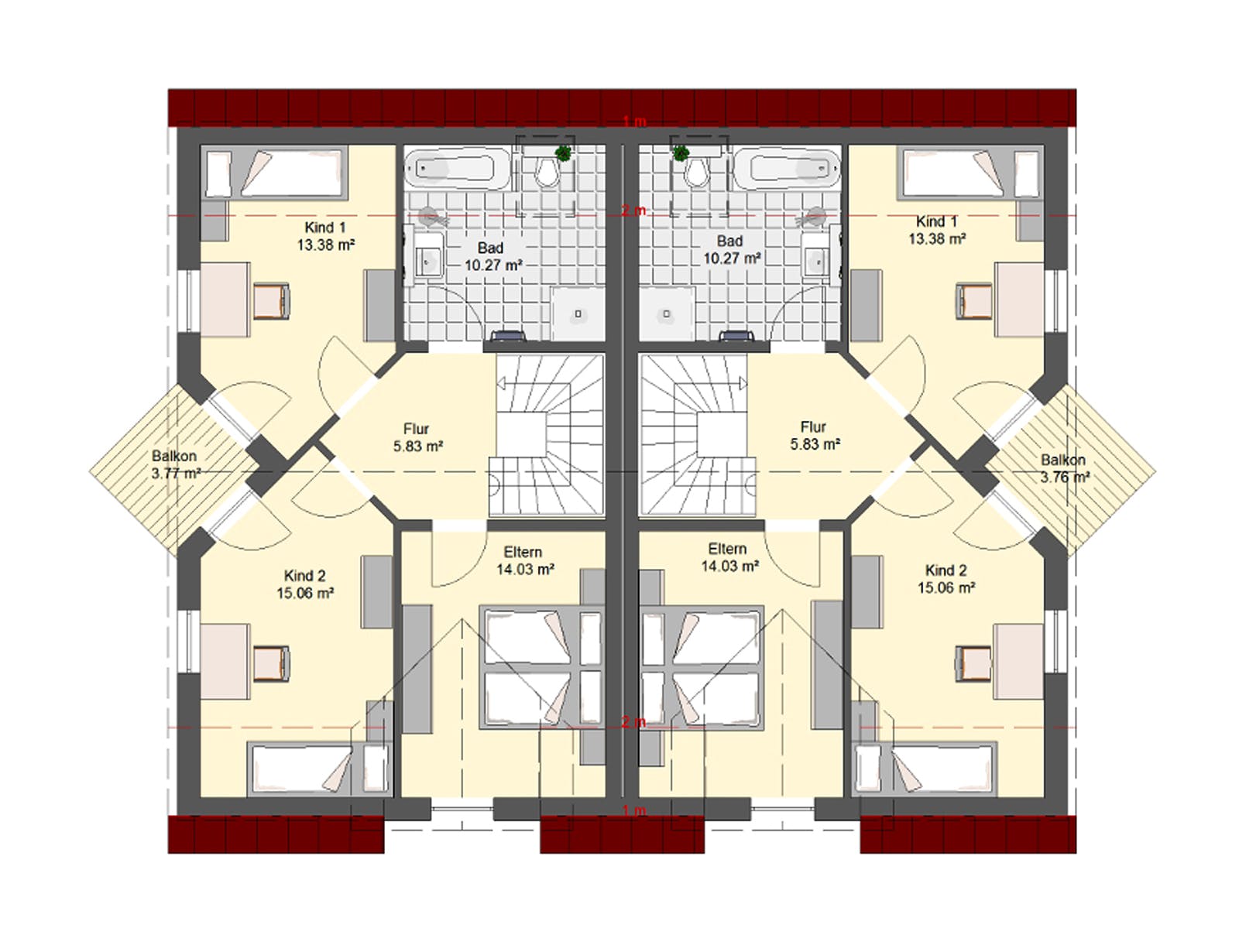 Massivhaus Klassik 75 von invivo haus Schlüsselfertig ab 362000€, Satteldach-Klassiker Grundriss 2