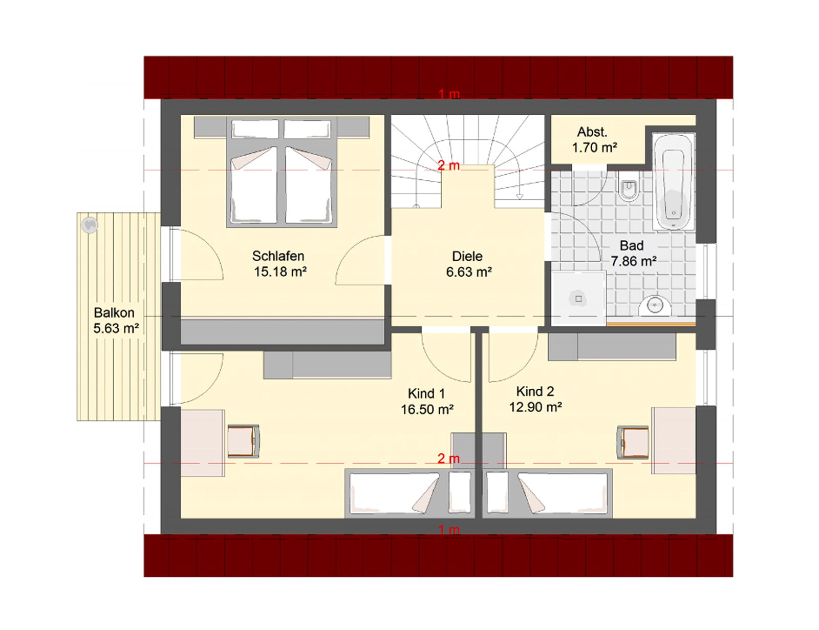 Massivhaus Klassik 80 von invivo haus Schlüsselfertig ab 359000€, Satteldach-Klassiker Grundriss 2