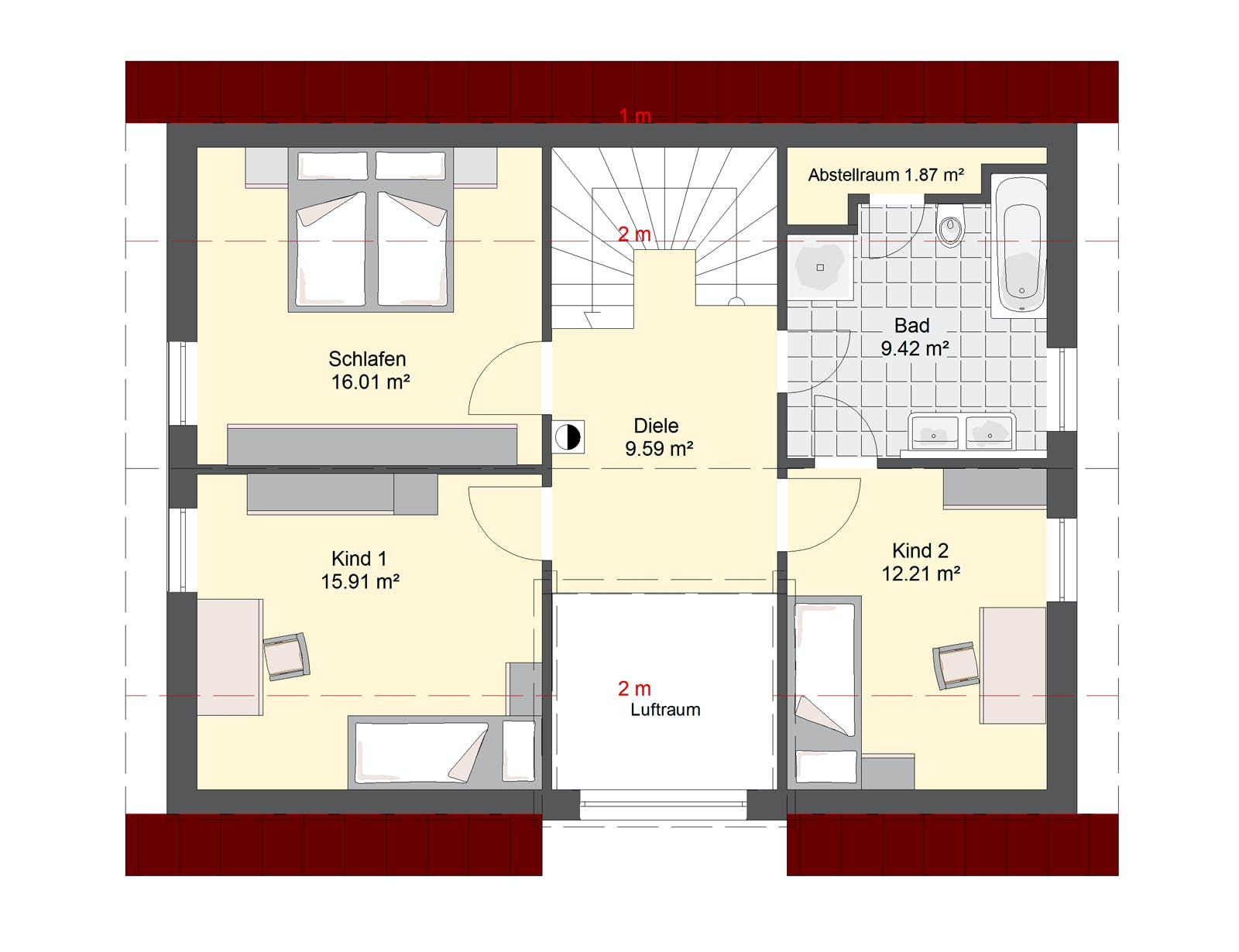 Massivhaus Klassik 93 von invivo haus Schlüsselfertig ab 469100€, Satteldach-Klassiker Grundriss 2