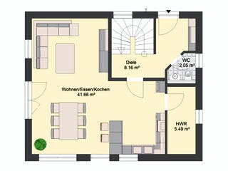 Massivhaus Villa 76 von invivo haus Schlüsselfertig ab 382820€, Stadtvilla Grundriss 1