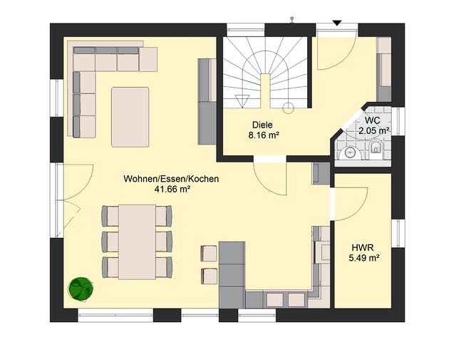 Massivhaus Villa 76 von invivo haus Schlüsselfertig ab 393773€, Stadtvilla Grundriss 1