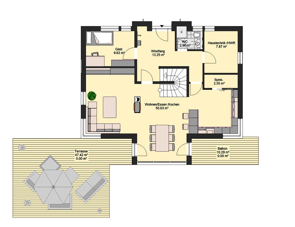 Massivhaus Avantgarde 162 von invivo haus Schlüsselfertig ab 816000€, Satteldach-Klassiker Grundriss 2