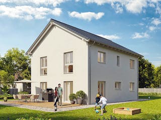 Massivhaus EFH Klassik 138 von invivo haus Schlüsselfertig ab 454709€, Satteldach-Klassiker Außenansicht 2