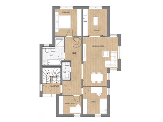 Massivhaus Mehrfamilienhaus von ISAR-Haus Mehrfamilienhäuser,  Grundriss 1
