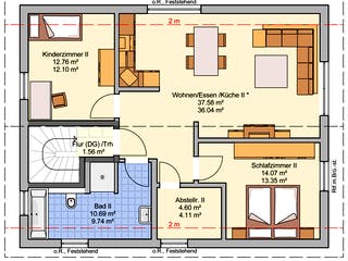 Fertighaus Junto 167 von Fingerhut Haus Schlüsselfertig ab 523164€, Satteldach-Klassiker Grundriss 2