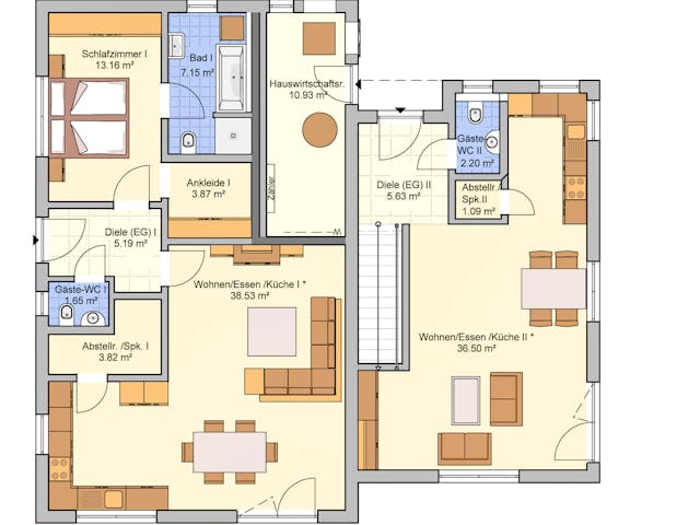 Fertighaus Junto 168 von Fingerhut Haus Schlüsselfertig ab 599262€, Pultdachhaus Grundriss 1