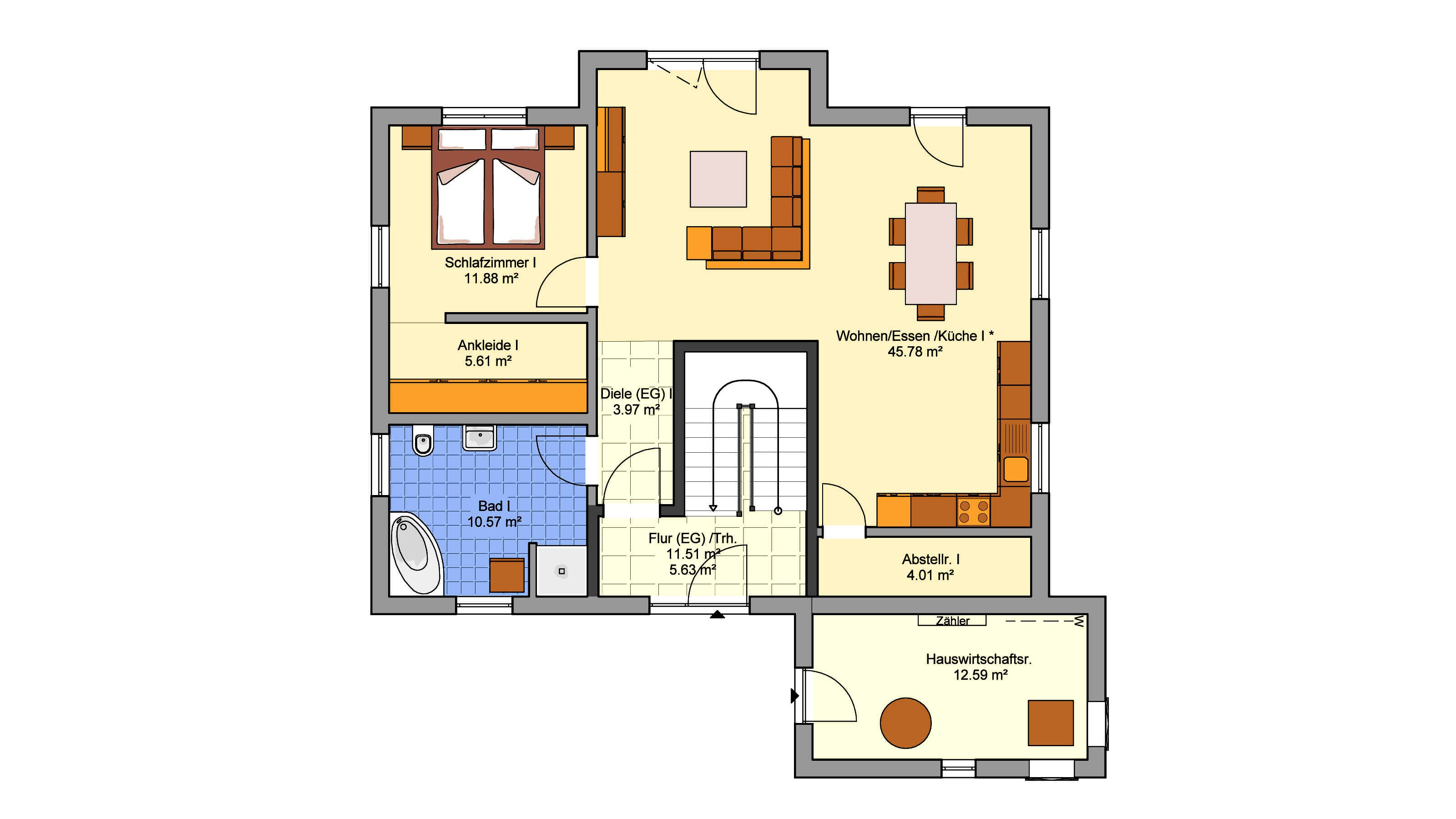 Fertighaus Junto 209 von FINGERHUT-HAUS Schlüsselfertig ab 635570€, Cubushaus Grundriss 1