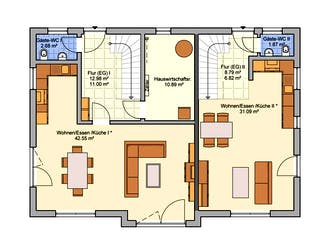 Fertighaus Junto 211 von Fingerhut Haus Schlüsselfertig ab 618521€, Satteldach-Klassiker Grundriss 1