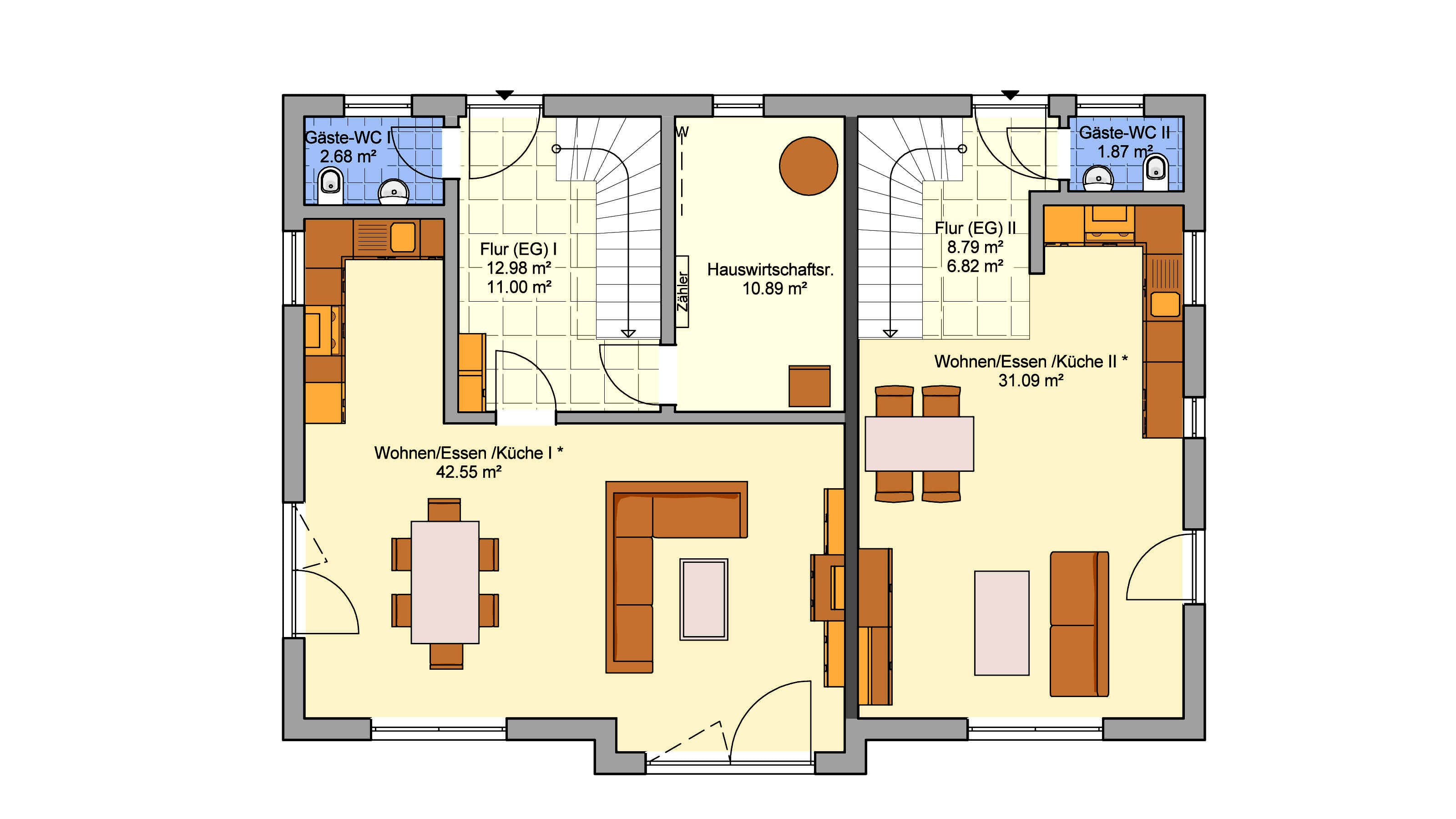 Fertighaus Junto 211 von FINGERHUT-HAUS Schlüsselfertig ab 617367€, Satteldach-Klassiker Grundriss 1