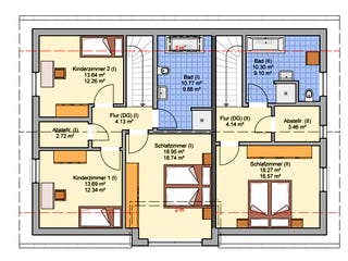 Fertighaus Junto 211 von Fingerhut Haus Schlüsselfertig ab 618521€, Satteldach-Klassiker Grundriss 2