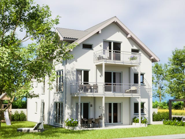 Fertighaus Mehrfamilienhaus MAGOS 3.279 von KAMPA - Mehrfamilienhäuser Schlüsselfertig ab 1384455€, Außenansicht 1