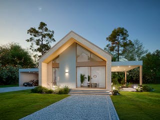 Fertighaus Concept 1 von KAMPA Schlüsselfertig ab 585975€, Bungalow Außenansicht 2