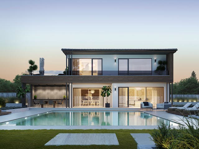 Fertighaus Concept 4 von KAMPA Schlüsselfertig ab 734939€, Stadtvilla Außenansicht 1