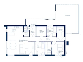 Fertighaus Concept 6 von KAMPA Schlüsselfertig ab 515919€, Bungalow Grundriss 1