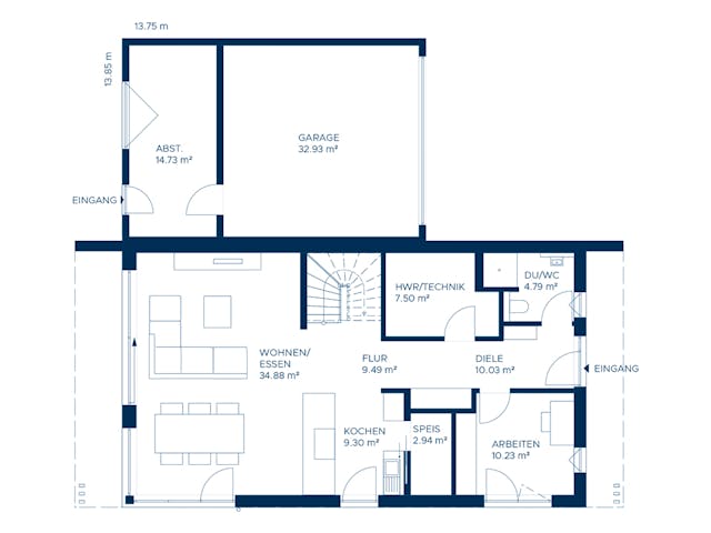 Fertighaus Concept 7 von KAMPA Schlüsselfertig ab 707900€, Cubushaus Grundriss 1