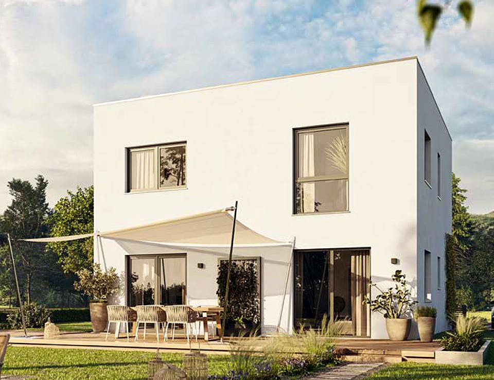 Fertighaus Edition Haus No. 4 von KAMPA Schlüsselfertig ab 476287€, Cubushaus Außenansicht 1