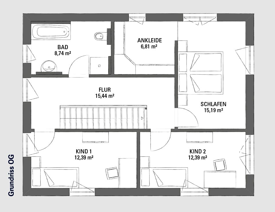 Fertighaus Edition Haus No. 4 von KAMPA Schlüsselfertig ab 476287€, Cubushaus Grundriss 2