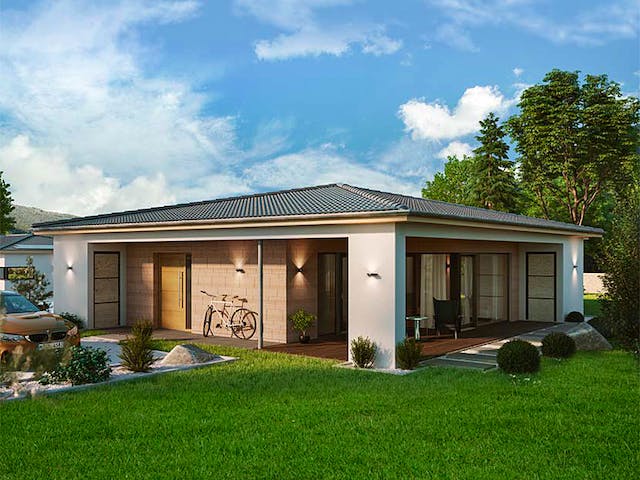 Fertighaus Edition Haus No. 6 von KAMPA Schlüsselfertig ab 470948€, Bungalow Außenansicht 1