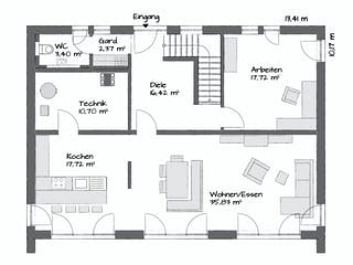 Fertighaus KUBOS 1.2000 von KAMPA Schlüsselfertig ab 1193913€, Cubushaus Grundriss 1