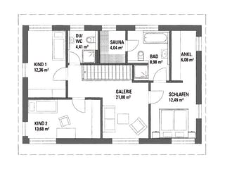 Fertighaus LANOS 1.1670 von KAMPA Schlüsselfertig ab 563034€, Satteldach-Klassiker Grundriss 2