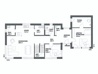 Fertighaus LANOS 5.1790 von KAMPA Schlüsselfertig ab 842311€, Satteldach-Klassiker Grundriss 1