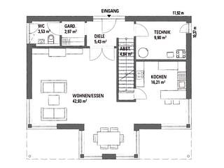 Fertighaus SETROS 3.1720 von KAMPA Schlüsselfertig ab 674404€, Stadtvilla Grundriss 1