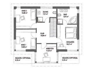 Fertighaus SETROS 3.1720 von KAMPA Schlüsselfertig ab 674404€, Stadtvilla Grundriss 2