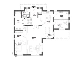 Fertighaus CLARON 1.1800 von KAMPA Schlüsselfertig ab 729744€, Stadtvilla Grundriss 1