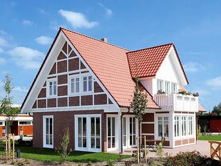 Fertighaus TRITOS 1.1927 von KAMPA, Fachwerk Außenansicht 1