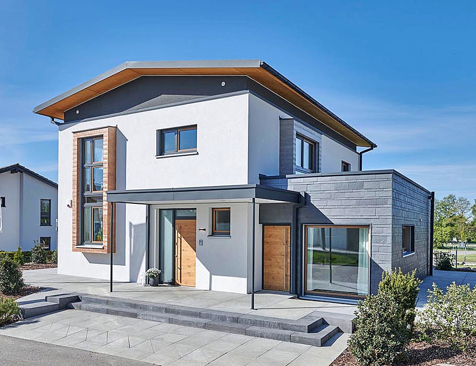 Fertighaus LANOS 5.1620 von KAMPA Schlüsselfertig ab 801251€, Satteldach-Klassiker Außenansicht 1