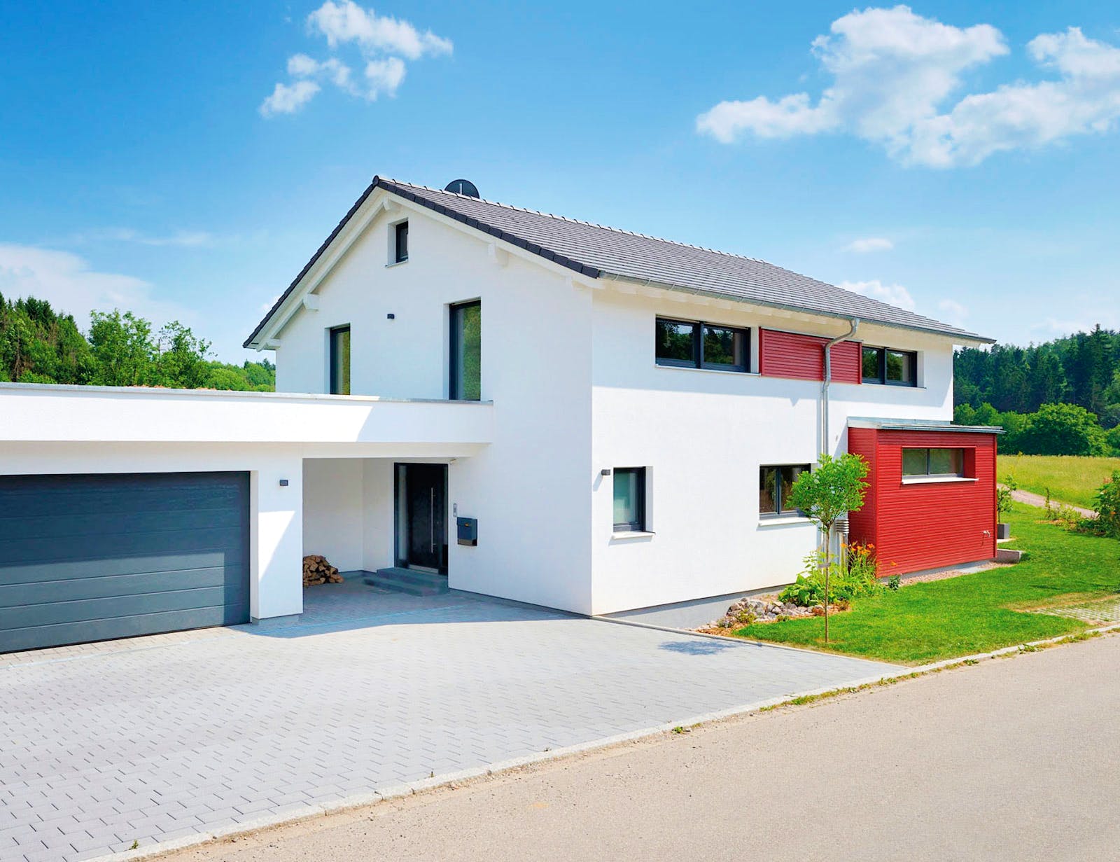 Fertighaus Haus Ingelfinger von Fertighaus WEISS Schlüsselfertig ab 493000€, Satteldach-Klassiker Außenansicht 2