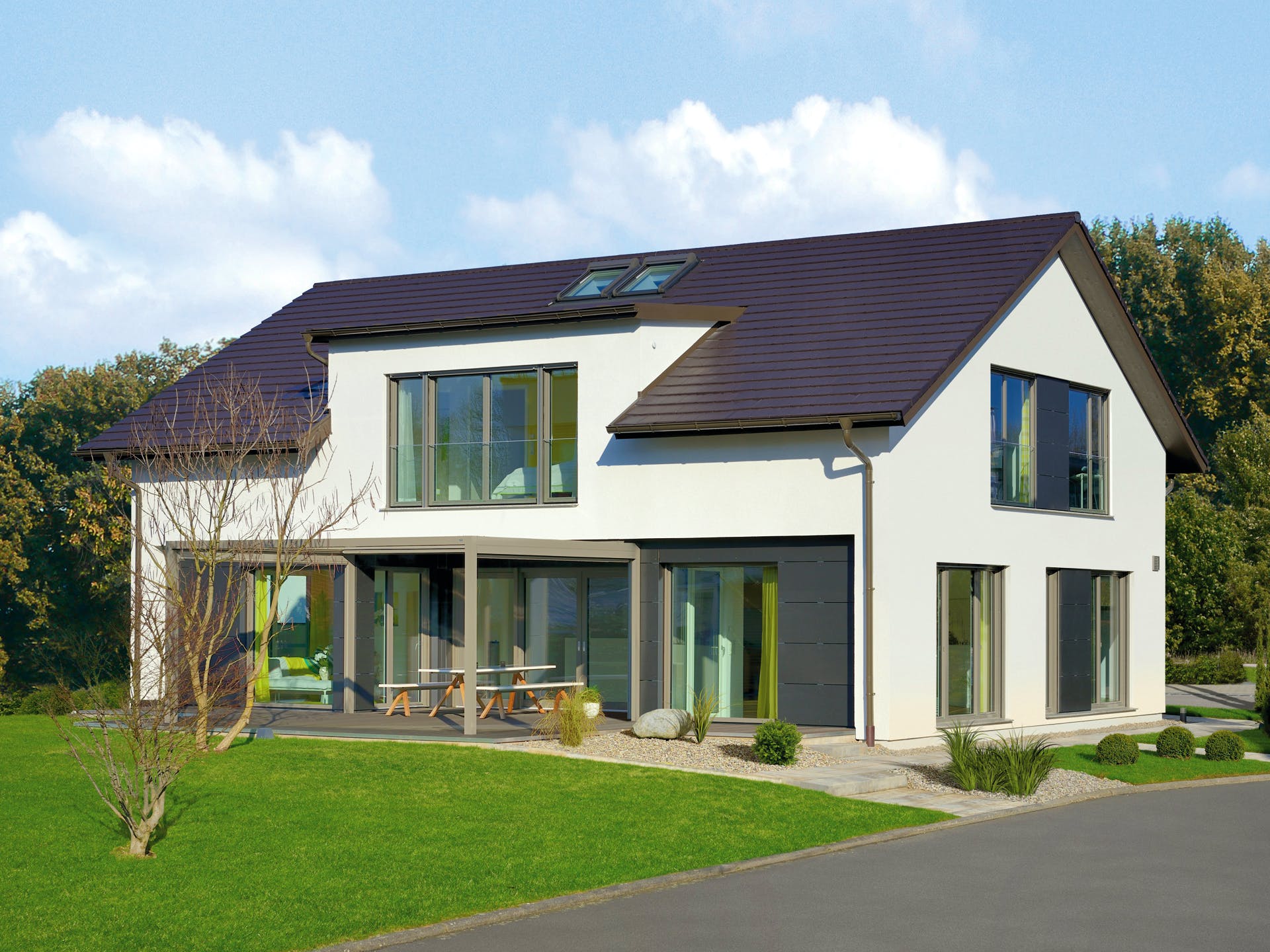 Fertighaus Haus Bad Vilbel von Keitel-Haus Schlüsselfertig ab 434700€, Satteldach-Klassiker Außenansicht 1