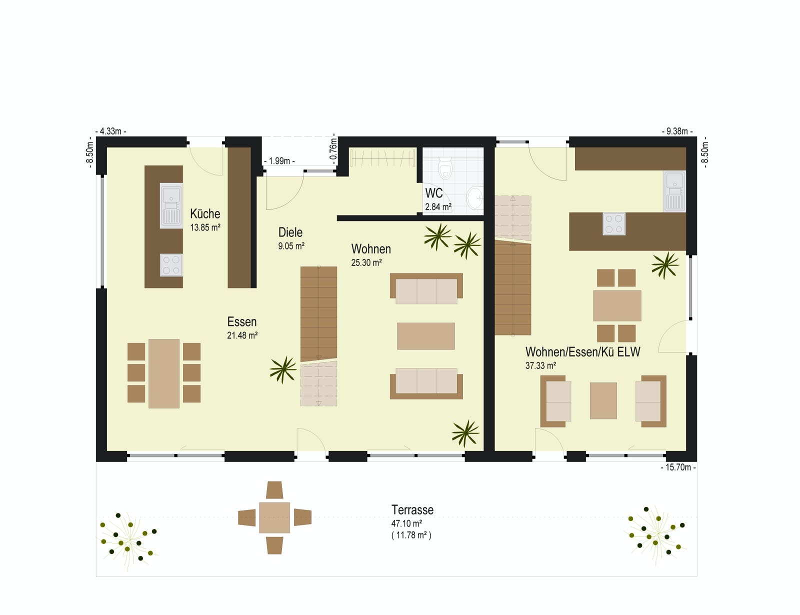 Fertighaus Haus Ehrenbach von Keitel-Haus Schlüsselfertig ab 517600€, Cubushaus Grundriss 1