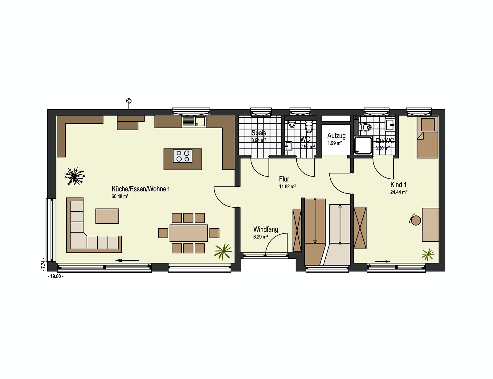 Fertighaus Haus Kaiserstraße von Keitel-Haus Schlüsselfertig ab 659800€, Cubushaus Grundriss 1