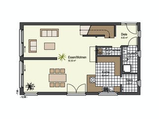 Fertighaus Haus Kofelblick von Keitel-Haus Schlüsselfertig ab 399321€, Satteldach-Klassiker Grundriss 1