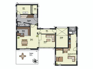 Fertighaus Haus Landhege von Keitel-Haus Schlüsselfertig ab 600742€, Satteldach-Klassiker Grundriss 1