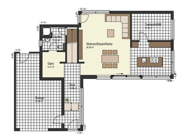 Fertighaus Haus Märzwiesen von Keitel-Haus Schlüsselfertig ab 481300€, Cubushaus Grundriss 1