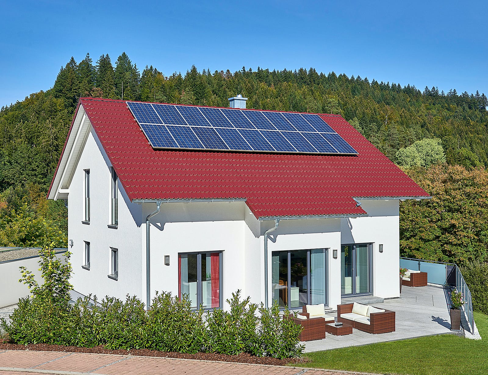 Fertighaus Haus Schwalbenweg von Keitel-Haus Schlüsselfertig ab 314850€, Satteldach-Klassiker Außenansicht 1