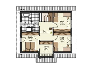 Fertighaus Haus Schwalbenweg von Keitel-Haus Schlüsselfertig ab 394500€, Satteldach-Klassiker Grundriss 2