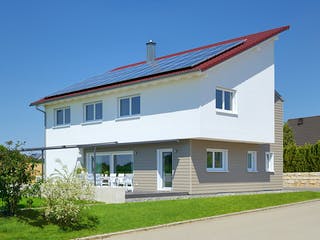 Fertighaus Haus Sonnenfeld von Keitel-Haus Schlüsselfertig ab 460364€, Pultdachhaus Außenansicht 1