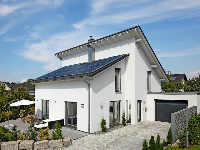 Fertighaus Haus Stromberg von Keitel-Haus Schlüsselfertig ab 378282€, Pultdachhaus Außenansicht 1